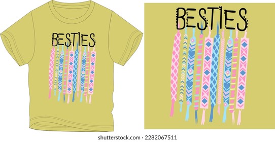 besties graphic design vector illustration