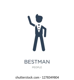 bestman icon vector on white background, bestman trendy filled icons from People collection, bestman vector illustration