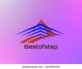 Bestofstep logo, purple background. Vector graphic illustration. q021b prints, posters, cards. Suitable for business