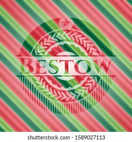 Bestow christmas colors emblem. Vector Illustration. Detailed.