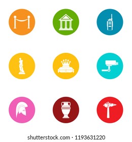 Bestowal icons set. Flat set of 9 bestowal vector icons for web isolated on white background