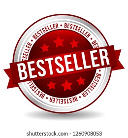 Bestseller Badge - Online Button - Banner with Ribbon.