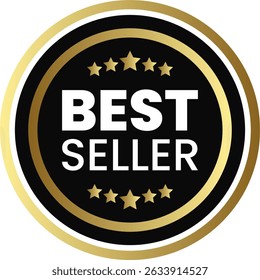 Bestseller Badge in Rich Gold Color

