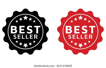 Bestseller (best seller) label or sticker badge flat icon vector template