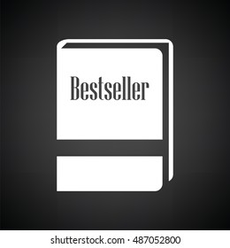 Bestseller book icon. Black background with white. Vector illustration.