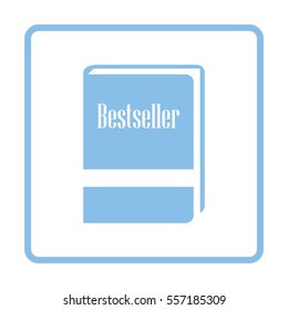 Bestseller book icon. Blue frame design. Vector illustration.