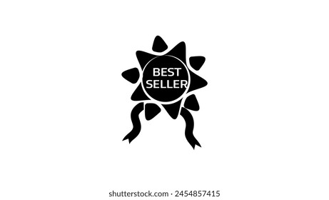 Bestseller emblem, black isolated silhouette