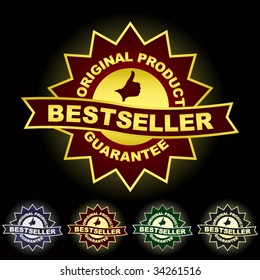 Emblema de Bestseller. Conjunto de vectores.
