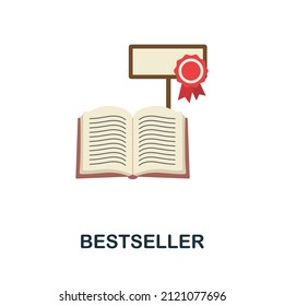Bestseller flat icon. Colored element sign from books collection. Flat Bestseller icon sign for web design, infographics and more.