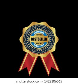 bestseller - gold emblem with ribbon. luxury seal. label,sticker. 
