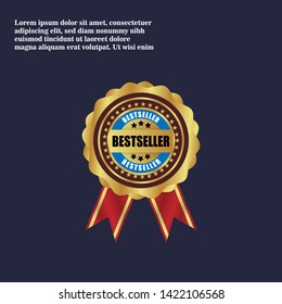 bestseller - gold emblem with ribbon. luxury seal. label,sticker. 