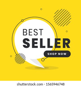 Bestseller label. Trendy flat vector bubble. Social media web banner for shopping, sale, product promotion. Vector backgrounds. Applicable for covers, placards, posters, flyers and banner designs.