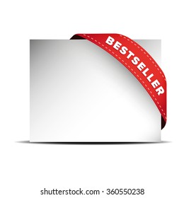 Bestseller red ribbon vector