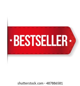 Bestseller red ribbon vector