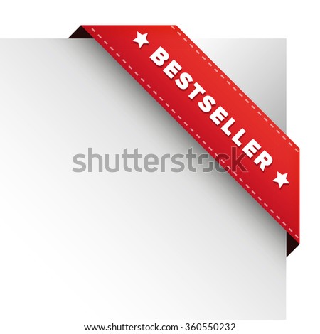 Bestseller red ribbon vector