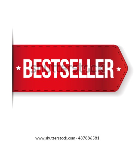 Bestseller red ribbon vector