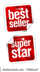 Bestseller and superstar stickers set.