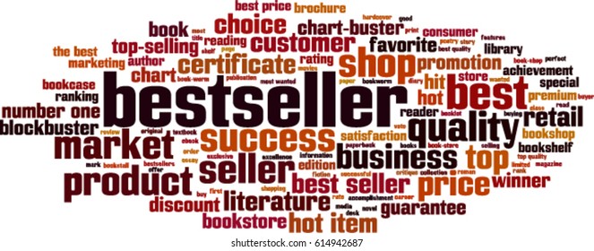 Bestseller word cloud concept. Vector illustration