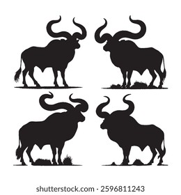 Best-Selling Digital Ankole-Watusi Silhouette for African and Wildlife Enthusiasts - Ankole Watusi Vector - Ankole Watusi Icon
