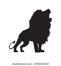 Best-Selling Roaring Lion Silhouette for Popular Design Needs - Lion Vector - Lion Icon
