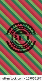 Bet christmas colors emblem. Vector Illustration. Detailed.
