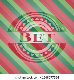 Bet christmas emblem. Vector Illustration. Detailed.