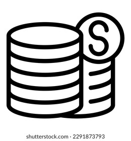 Bet coin icon outline vector. Online chess. Game board