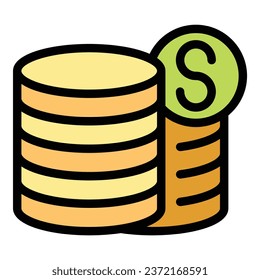 Bet coin icon outline vector. Online chess. Game board color flat