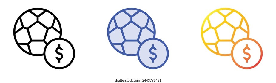 Bet icon. Linear, Blue Fill and Gradient Style Design Isolated On White Background
