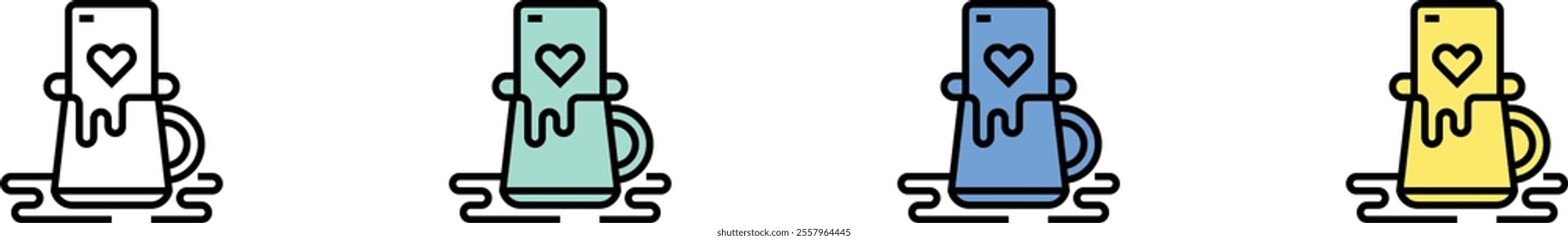 bet icon. Outline, Green, Blue and Yellow Style Design Isolated On White Background