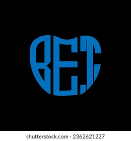 BET letter logo creative design. BET unique design.
