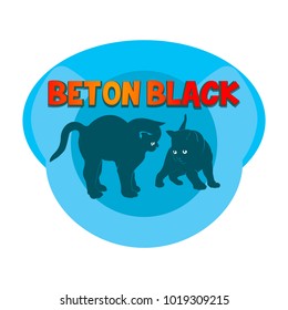 Bet On Black. Vector illustration of two black kittens.