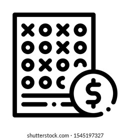 Bet Sheet Betting And Gambling Icon Vector Thin Line. Contour Illustration