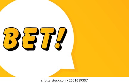 APOSTE na bolha de fala. Contorno arrojado, forma de estilo cômico, fundo vibrante, elemento de diálogo, comunicação visual, layout de anúncio, realce de mensagem, modelo para interação.