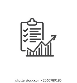 Bet Tracker line icon. linear style sign for mobile concept and web design. A clipboard with graphs or checkmarks outline vector icon. Symbol, logo illustration. Vector graphics