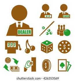 bet, wager, stake, gambling icon set