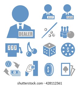 bet, wager, stake, gambling icon set