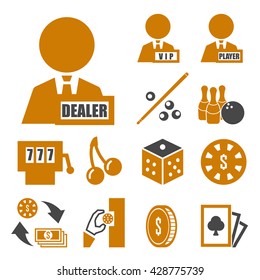 bet, wager, stake, gambling icon set