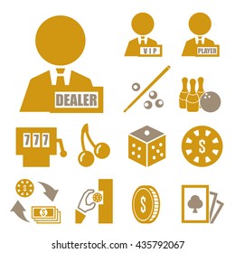 bet, wager, stake, gambling icon set