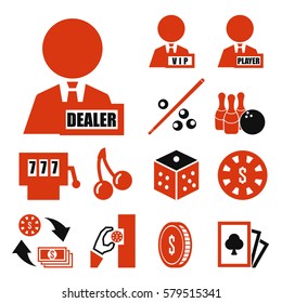 bet, wager, stake, gambling icon set