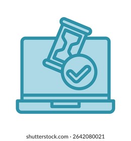 Beta Access dual tone blue color, mini illustration icon. use for modern concept, print, UI, UX kit, web and app development. Vector related to product offering, marketing, business.