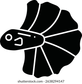 Beta Fish animal glyph vector, icon, design