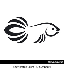 BETA FISH ICON LOGO SIMPLE MINIMAL ELEGANT CLIPART SYMBOL 