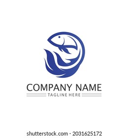 beta fish icons showing aquatic and animals logo tails and gills Siamese fighting fish