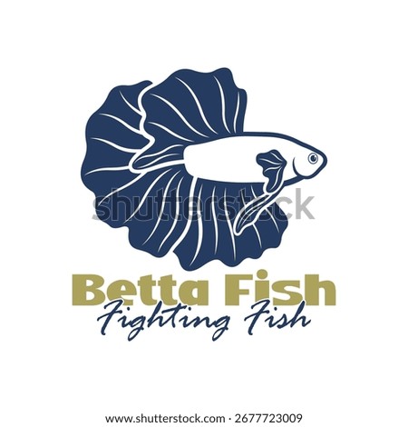 Beta fish logo vector design. Fish animal aquatic logo beta fish design illustration