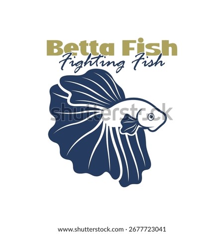 Beta fish logo vector design. Fish animal aquatic logo beta fish design illustration