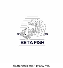 Vintage del logotipo del pez beta, vector Eps 10