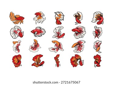 Ícone de logotipo de mascote de peixe beta 