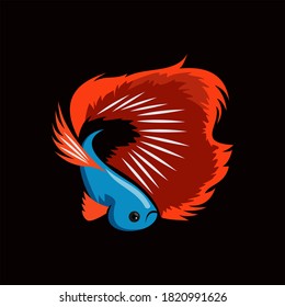 beta fish vector in flat color template, best for printing or artistic design animal illustration idea