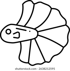 Beta fish Vector, line icon, Design